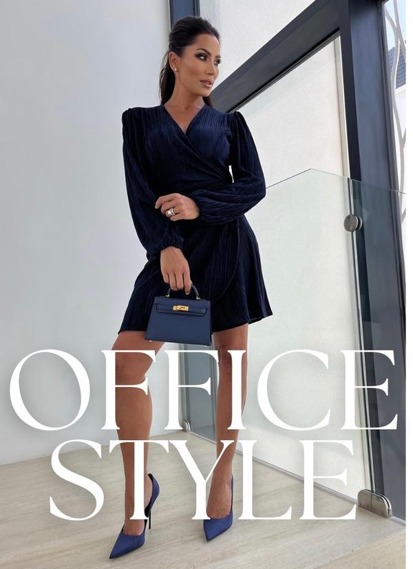 chinese dress ladies AOCATE Women dress Women Sleeve V Neck Elegant Dress Office Lady Slit Work  Dress (Color : Hortel, Size : M): Buy Online at Best Price in UAE