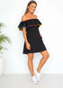 The Original Bardot Dress - Black & Mini Neon Pom-Poms