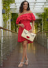 BARDOT DRESS The Belted Bardot Dress - Red & White Spots dubai outfit dress brunch fashion mums