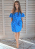 BARDOT DRESS The Belted Bardot Dress - Royal Blue Polka dubai outfit dress brunch fashion mums