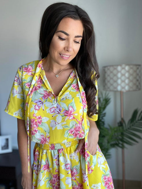 Beach Kaftan The Leah Dress - Summer Yellow Floral dubai outfit dress brunch fashion mums