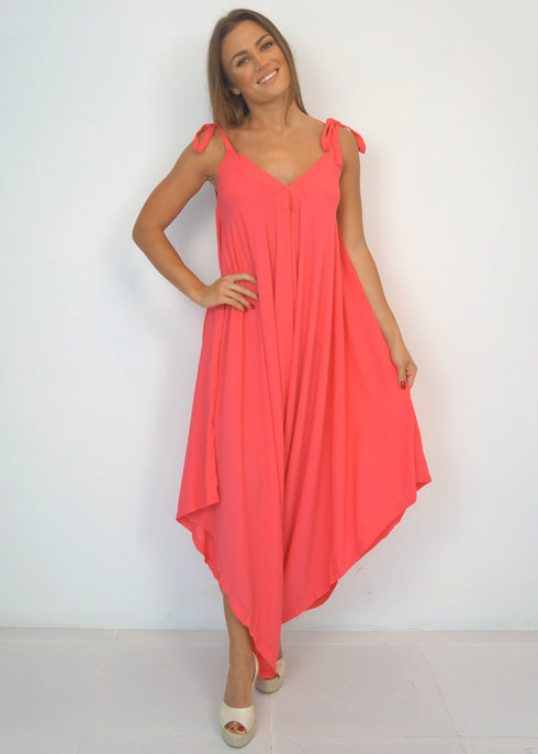 Clothing O/S The Harem Jumpsuit - Classic Coral Summer dubai outfit dress brunch fashion mums