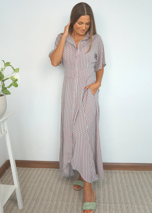 Dress The Fitted Shirt Dress - Mint Strawberries & Cream dubai outfit dress brunch fashion mums