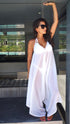 Dress O/S The Harem Jumpsuit - Ice White Chiffon dubai outfit dress brunch fashion mums