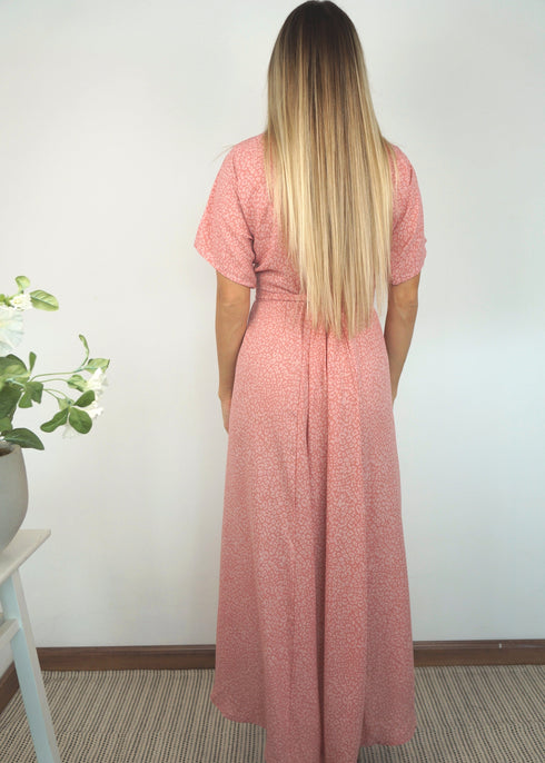 Dress The Maxi Wrap Dress - Blushing Leopard dubai outfit dress brunch fashion mums