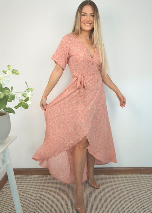 Dress The Maxi Wrap Dress - Blushing Leopard dubai outfit dress brunch fashion mums