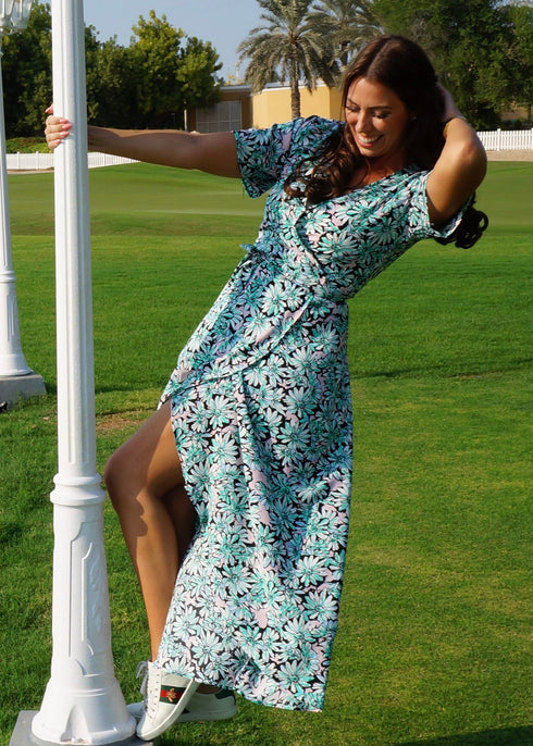 Dress The Maxi Wrap Dress - Chalked Garden dubai outfit dress brunch fashion mums