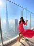 Dress The Maxi Wrap Dress - Coral Blush Satin dubai outfit dress brunch fashion mums
