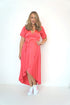 Dress The Maxi Wrap Dress - Coral Blush Satin dubai outfit dress brunch fashion mums