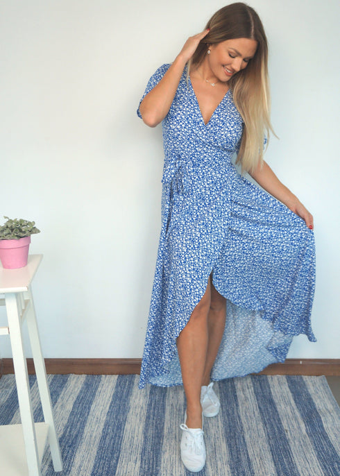 Dress The Maxi Wrap Dress - Dittsy Cobalt dubai outfit dress brunch fashion mums