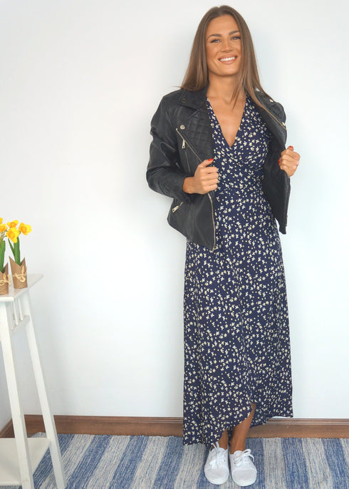 Dress The Maxi Wrap Dress - Indigo Garden dubai outfit dress brunch fashion mums