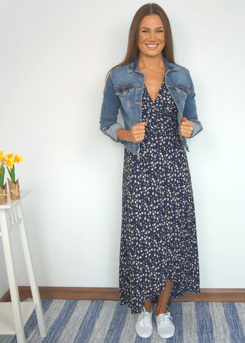 Dress The Maxi Wrap Dress - Indigo Garden dubai outfit dress brunch fashion mums