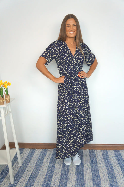 Dress The Maxi Wrap Dress - Indigo Garden dubai outfit dress brunch fashion mums