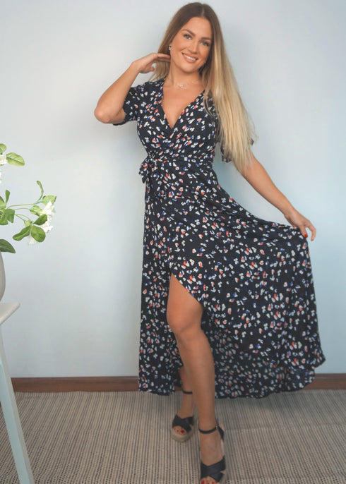 Dress The Maxi Wrap Dress - Royal Coral Jungle dubai outfit dress brunch fashion mums