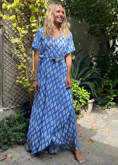 Dress The Maxi Wrap Dress - Santorini Diamonds dubai outfit dress brunch fashion mums