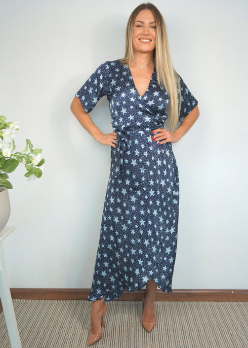 Dress The Maxi Wrap Dress - Starry Nights dubai outfit dress brunch fashion mums