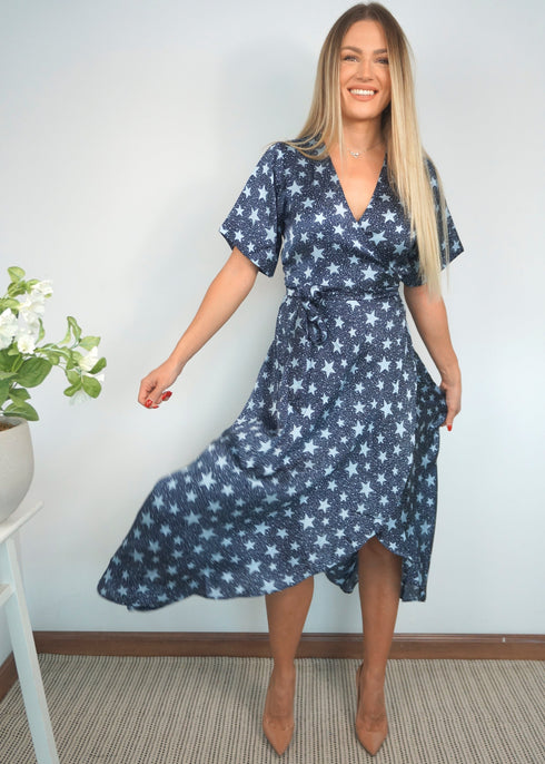 Dress The Maxi Wrap Dress - Starry Nights dubai outfit dress brunch fashion mums