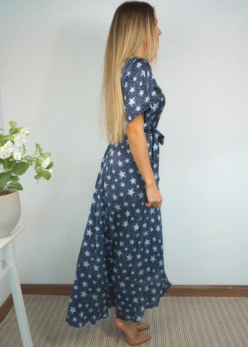 Dress The Maxi Wrap Dress - Starry Nights dubai outfit dress brunch fashion mums