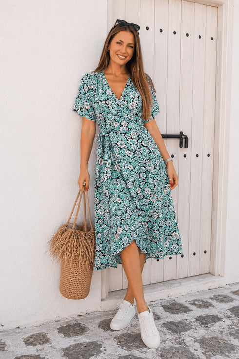 Dress The Midi Wrap Dress - Chalked Garden dubai outfit dress brunch fashion mums
