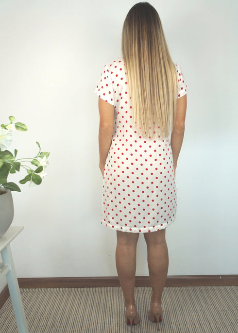 Dress The Mini Anywhere Dress - Lipstick Polka dubai outfit dress brunch fashion mums