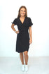 Dress The Mini Wrap Dress w/ Tie Sleeves - Midnight Black dubai outfit dress brunch fashion mums