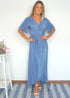 Dress The Pleated Wrap Dress - Slate Blue Pleats dubai outfit dress brunch fashion mums