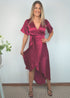 Dress The Satin Wrap Dress - Mulberry Satin dubai outfit dress brunch fashion mums