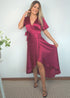Dress The Satin Wrap Dress - Mulberry Satin dubai outfit dress brunch fashion mums