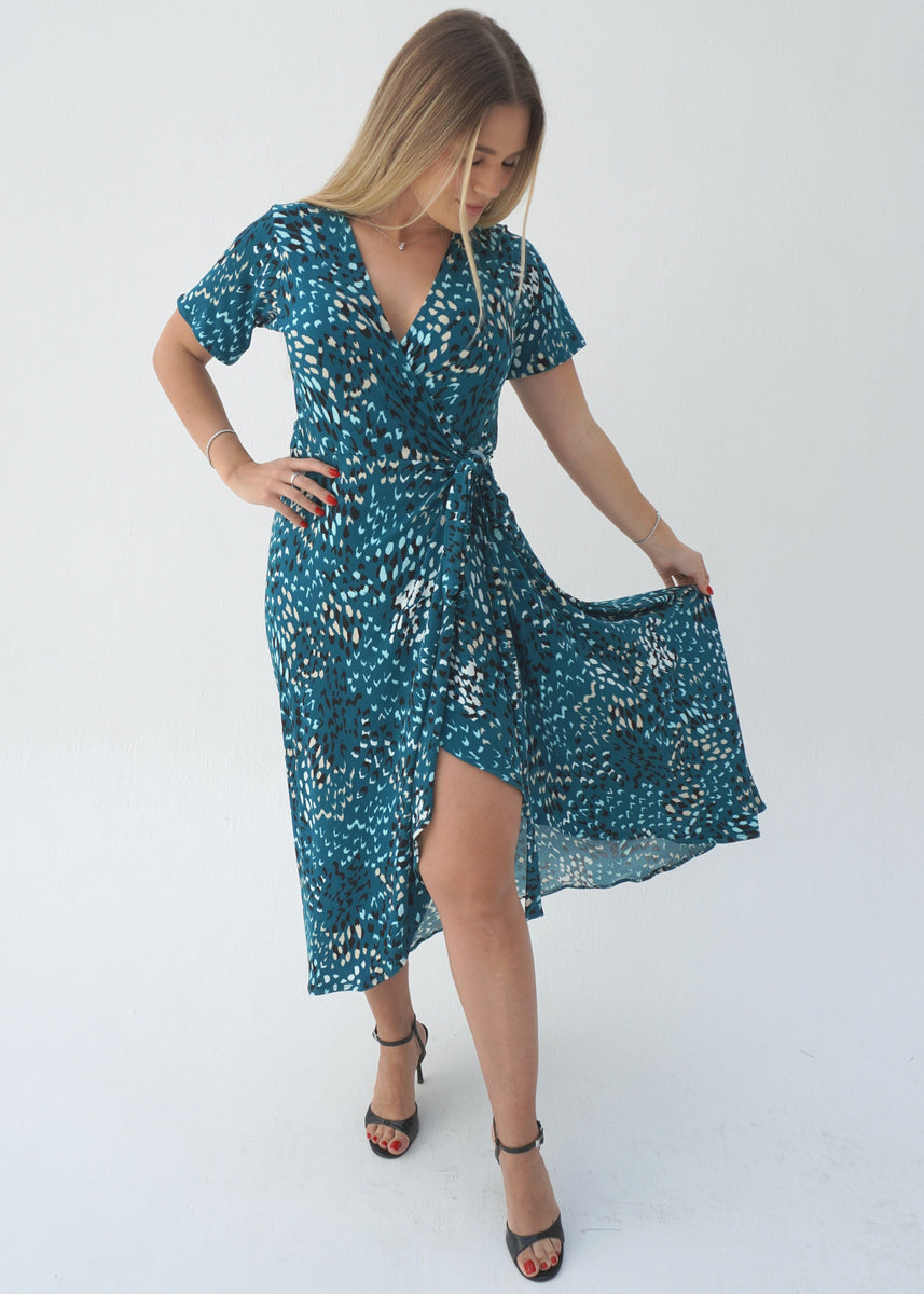 white flowy dress beach Tie Waist Dress- Blue – My dream butik main image 1