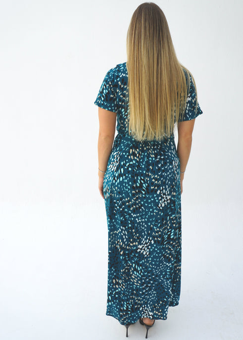 Dress The Stretch Wrap Dress - Teal Dream dubai outfit dress brunch fashion mums