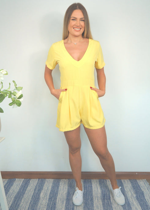 Playsuit The Tasha Playsuit - Summer Yellow dubai outfit dress brunch fashion mums