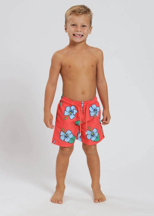 The Boy's Swim Shorts - Orange Hibiscus dubai outfit dress brunch fashion mums
