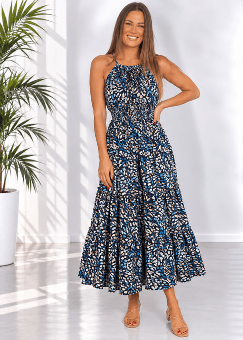 The California Maxi - Peacock Sky dubai outfit dress brunch fashion mums