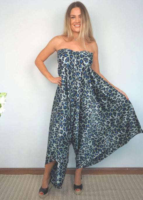 O/S The Harem Jumpsuit - Twilight Jungle Satin dubai outfit dress brunch fashion mums