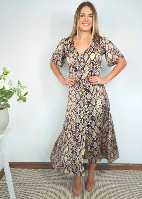 The Kensington Dress - Sorbet Snake dubai outfit dress brunch fashion mums