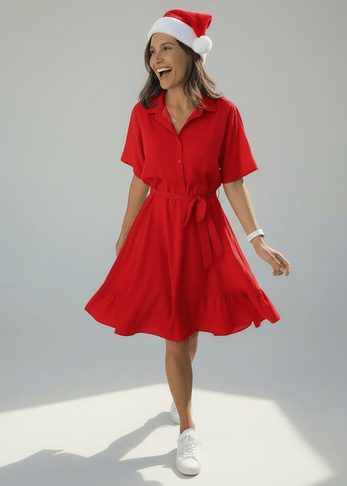 The Lola Shirt Dress - Christmas Cy Red dubai outfit dress brunch fashion mums