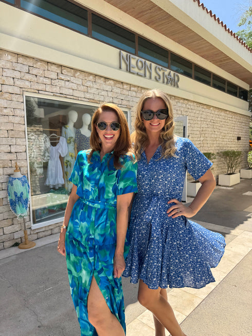 The Lola Shirt Dress - Ditsy Royal dubai outfit dress brunch fashion mums