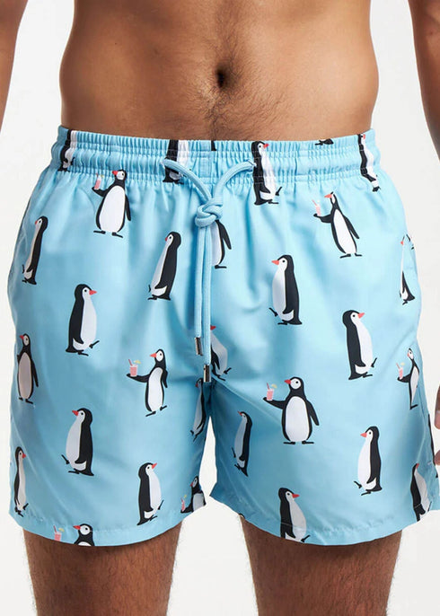 The Men's Swim Shorts - Penguins Baby Blue dubai outfit dress brunch fashion mums