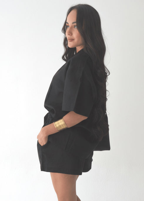 The Neon Star Co-ords - Shirt & Shorts Set - Cy Black dubai outfit dress brunch fashion mums