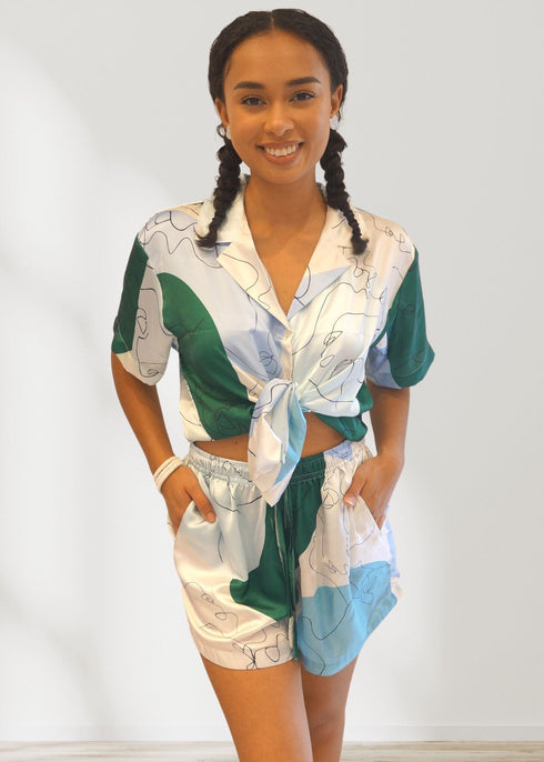 The Neon Star Co-ords - Shirt & Shorts Set - Fashionart dubai outfit dress brunch fashion mums