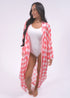 O/S The Palm Kimono - Lipstick Checks dubai outfit dress brunch fashion mums