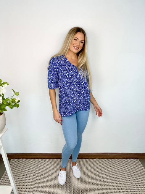 The Paris Top - Ditsy Royal dubai outfit dress brunch fashion mums