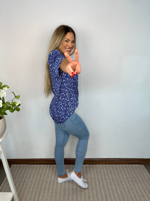 The Paris Top - Ditsy Royal dubai outfit dress brunch fashion mums