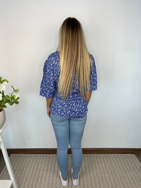 The Paris Top - Ditsy Royal dubai outfit dress brunch fashion mums