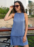 The Party Tunic - Slate Blue Pleats dubai outfit dress brunch fashion mums