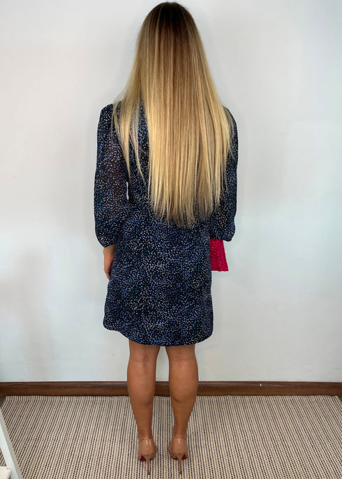 The Perfect Little Wrap Dress - Navy Confetti dubai outfit dress brunch fashion mums