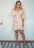 The Perfect Little Wrap Dress - Nude Pink Pleats dubai outfit dress brunch fashion mums
