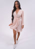 The Perfect Little Wrap Dress - Nude Pink Pleats dubai outfit dress brunch fashion mums