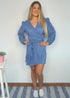 The Perfect Little Wrap Dress - Slate Blue Pleats dubai outfit dress brunch fashion mums