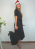 The Pleated Wrap Dress - Christmas Black Pleats dubai outfit dress brunch fashion mums